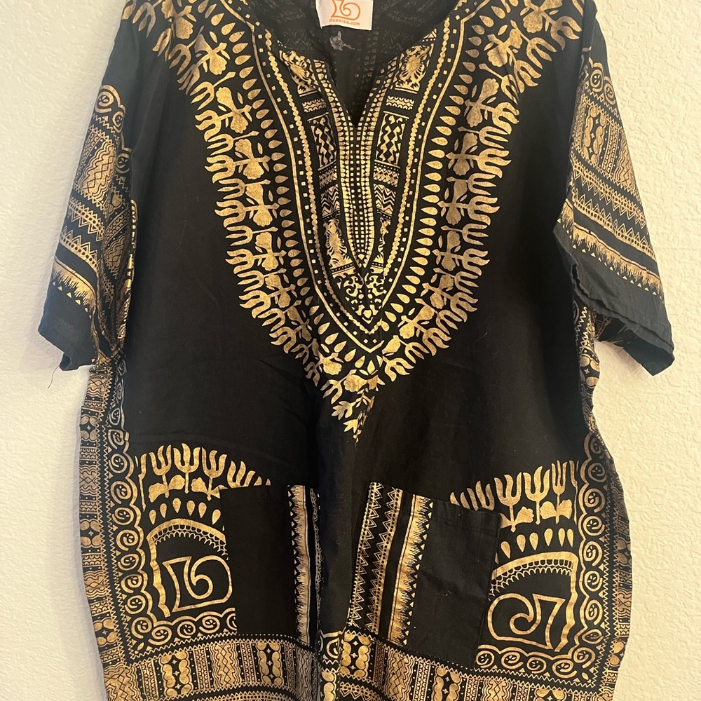 Black Gold Ankara cotton Frock mini dress